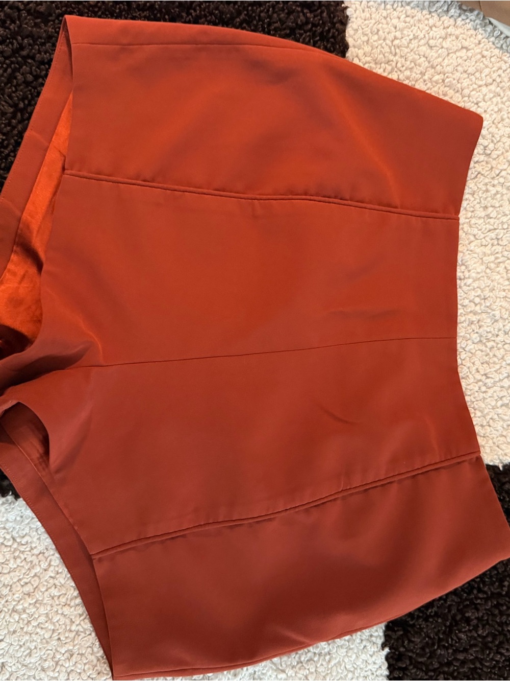 Camila Coelho Rust Orange High-Waist Shorts